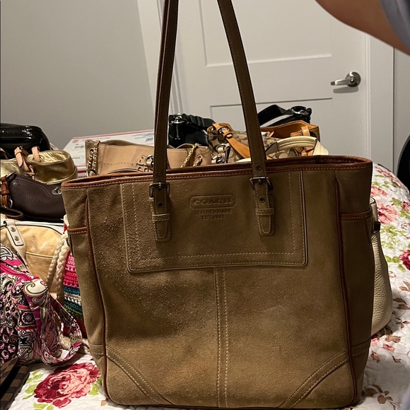Coach Suede Tote Bag - Picture 1 of 2